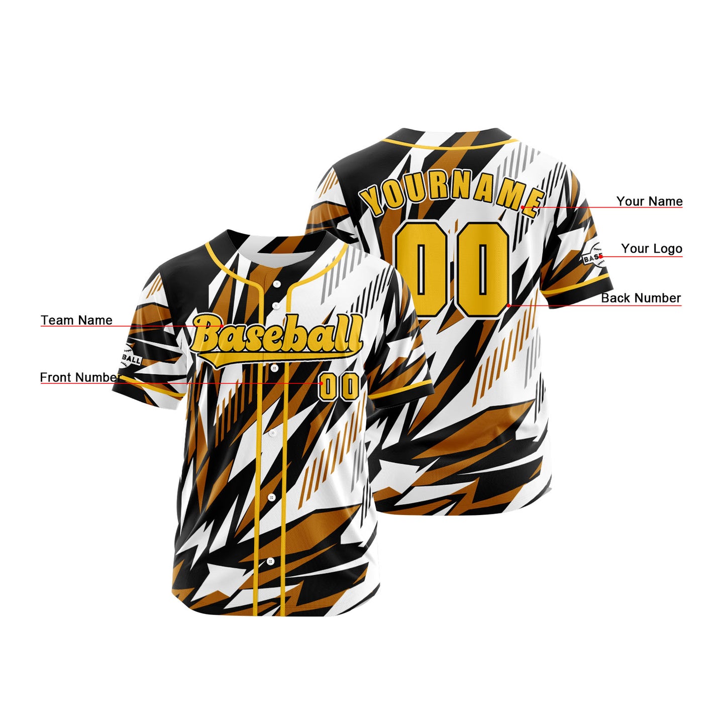 Custom Orange Button Down Baseball Jersey for Men Women Adult Youth Print Name Number Logo