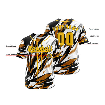 Custom Orange Button Down Baseball Jersey for Men Women Adult Youth Print Name Number Logo