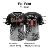 Custom Black Gray Button Down Baseball Jersey for Men Women Adult Youth Print Name Number Logo