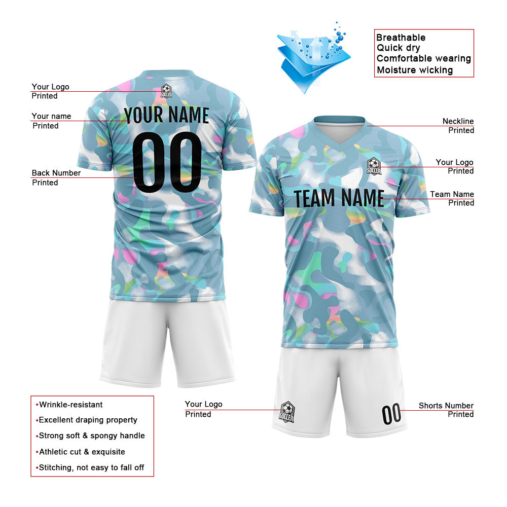 Custom Soccer Uniform Jersey Kids Adults Personalized Set Jersey Gorgeous&Greyish green