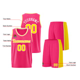 Custom Pink-Yellow Basketball Jersey for Men Women Adult Youth Stitched Name Number Logo
