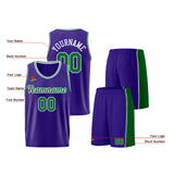 Custom Purple Green Basketball Jersey for Men Women Adult Youth Stitched Name Number Logo