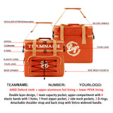 Portable Double Layer Cooler Bag - Waterproof Insulated Picnic Tote for Camping & Family Outings Orange Beige