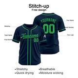Custom Baseball Jersey Stitched Design Personalized Hip Hop Baseball Shirts Navy-Green