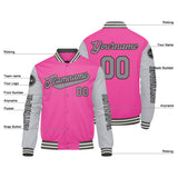 Custom Pink Grey Varsity Jackets for Men Women Youth Personalized Letterman Jackets