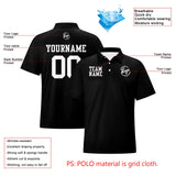 Custom Black White Football Polo Shirts  Add Your Unique Logo/Name/Number