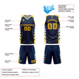 Custom Blue Yellow Basketball Jersey Uniform Suit Printed Your Logo Name Number