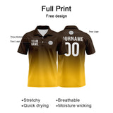 Custom Brown Yellow Football Polo Shirts  Add Your Unique Logo/Name/Number