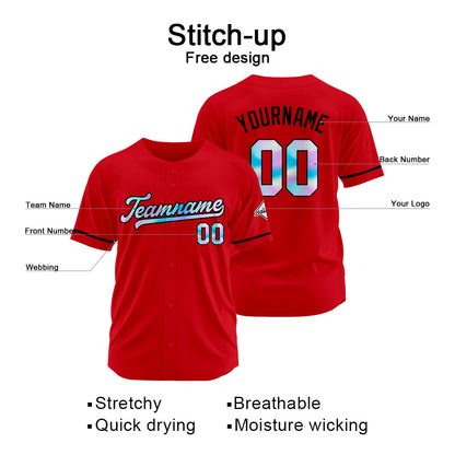 Custom Red Baseball Jersey Stitched Design Personalized Hip Hop Baseball Shirts