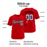 Custom Red Baseball Jersey Stitched Design Personalized Hip Hop Baseball Shirts