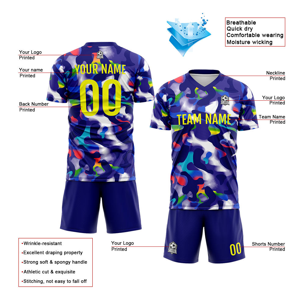 Custom Soccer Uniform Jersey Kids Adults Personalized Set Jersey Gorgeous&Navy