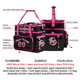 Portable Double Layer Cooler Bag - Waterproof Insulated Picnic Tote for Camping & Family Outings Black Pink