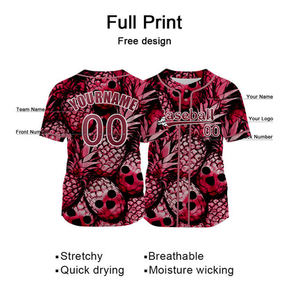 Custom Pink Baseball Jersey Print Personalized Name, Number and Logo