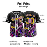 Custom Black Pink Button Down Baseball Jersey for Men Women Adult Youth Print Name Number Logo