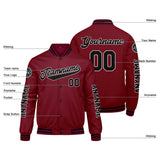 Custom Crimson Black Varsity Jackets for Men Women Youth Personalized Letterman Jackets