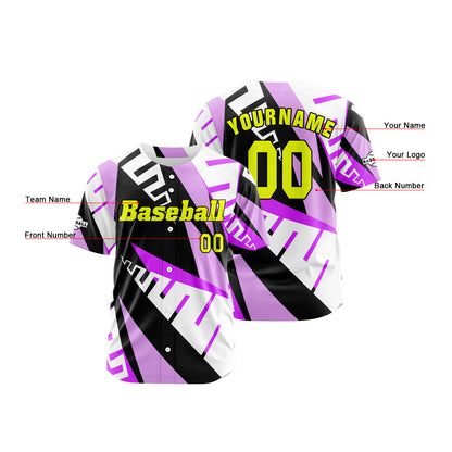 Custom Purple Button Down Baseball Jersey for Men Women Adult Youth Print Name Number Logo