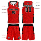 Custom Red Basketball Jersey Uniform Suit Printed Your Logo Name Number