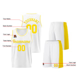 Custom White-Yellow Basketball Jersey for Men Women Adult Youth Stitched Name Number Logo