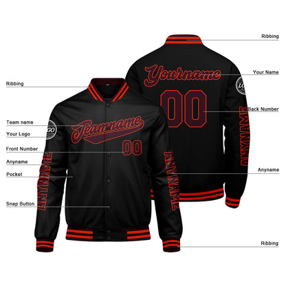 Custom Marroon Black Orange Varsity Jackets for Men Women Youth Personalized Letterman Jackets