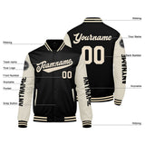 Custom Black Cream Varsity Jackets for Men Women Youth Personalized Letterman Jackets