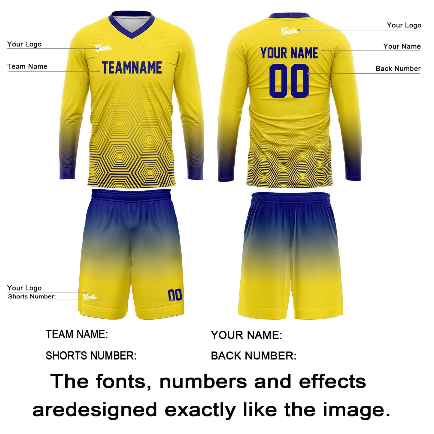 Custom Yellow Dark Blue Basketball Soccer Football Shooting Long T-Shirt for Adults and Kids