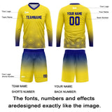 Custom Yellow Dark Blue Basketball Soccer Football Shooting Long T-Shirt for Adults and Kids
