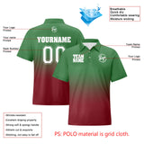 Custom Green Burgundy Football Gradient Polo Shirts  Add Your Unique Logo/Name/Number