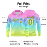 Custom Gradient Hoodie For Man Woman Girl Boy Print Your Logo Name Number Pink  Blue  Yellow