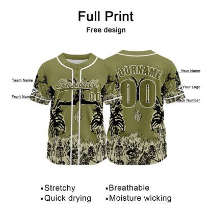 Custom Green Baseball Jersey Print Personalized Name, Number and Logo