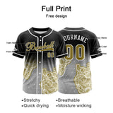 Custom Black Yellow Button Down Baseball Jersey for Men Women Adult Youth Print Name Number Logo