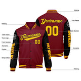 Custom Crimson Black Yellow Varsity Jackets for Men Women Youth Personalized Letterman Jackets