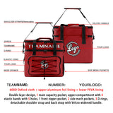 Portable Double Layer Cooler Bag - Waterproof Insulated Picnic Tote for Camping & Family Outings Red Black