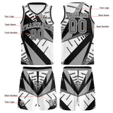 Custom White Black Grey Basketball Jersey Uniform Suit Printed Your Logo Name Number