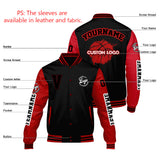 Custom Black Red Varsity Jackets for Men Women Youth Personalized Letterman Jackets