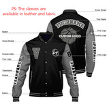 Custom Black Dull Grey Varsity Jackets for Men Women Youth Personalized Letterman Jackets