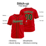 Custom Baseball Jersey Stitched Design Personalized Hip Hop Baseball Shirts Red-Dark Green