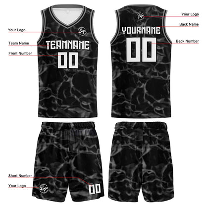 Custom Black Grey Basketball Jersey Uniform Suit Printed Your Logo Name Number