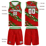 Custom Red Green Reversible Basketball Suit for Adults and Kids Personalized Jersey