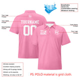 Custom Pink White Football Polo Shirts  Add Your Unique Logo/Name/Number