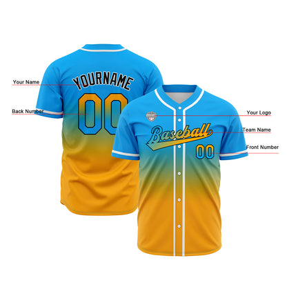 Custom Gradient Baseball Jerseys Personalized Name Number Logo