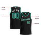 Custom Black Green Basketball Jersey for Men Women Adult Youth Stitched Name Number Logo