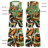Custom Green Orange Basketball Jersey Uniform Suit Printed Your Logo Name Number