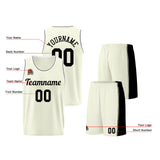 Custom Cream-Black Basketball Jersey for Men Women Adult Youth Stitched Name Number Logo