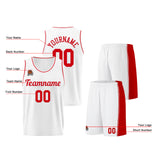Custom White-Red Basketball Jersey for Men Women Adult Youth Stitched Name Number Logo