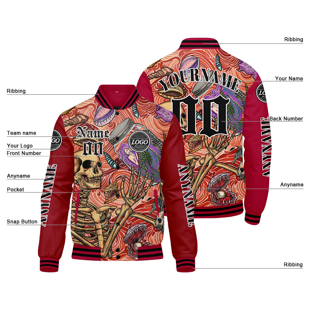 Custom Red Varsity Jackets for Men Women Youth Personalized Letterman Jackets