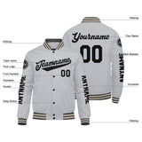 Custom Grey Black Varsity Jackets for Men Women Youth Personalized Letterman Jackets