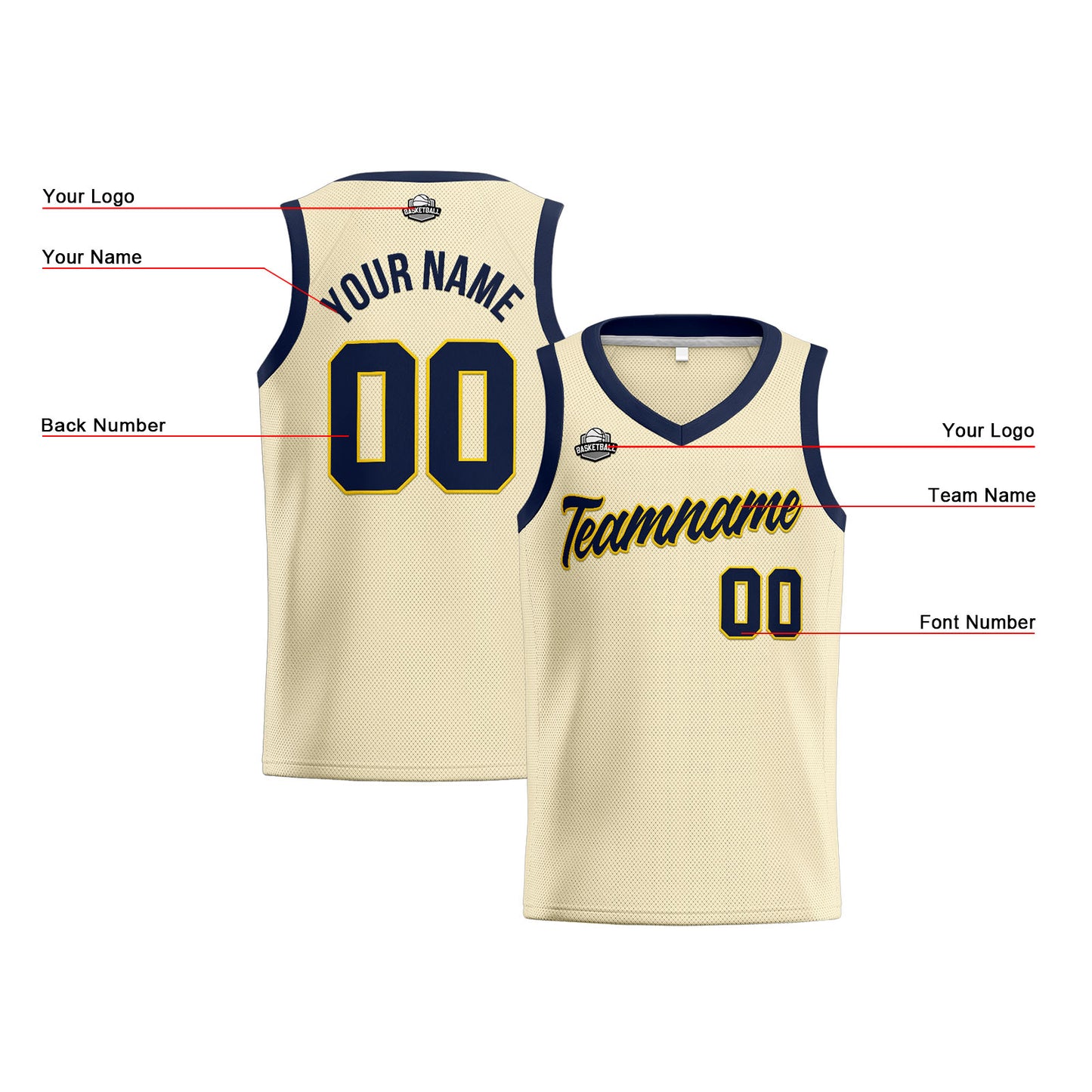 Custom Cream Navy Basketball Jersey for Men Women Adult Youth Stitched Name Number Logo