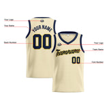 Custom Cream Navy Basketball Jersey for Men Women Adult Youth Stitched Name Number Logo