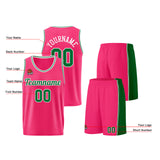 Custom Pink-Green Basketball Jersey for Men Women Adult Youth Stitched Name Number Logo