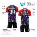 Custom Black Red Uniform Jersey Kids Adults Personalized Set Jersey Shirt